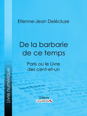 cover image of De la barbarie de ce temps